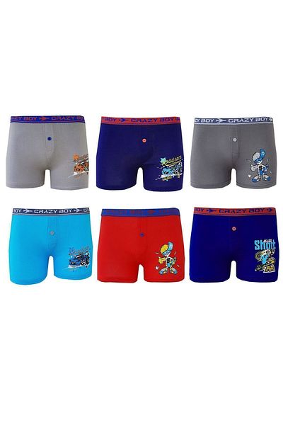 KEYAL Tutku 6 Pack Boys Colorful Printed Boxer Briefs