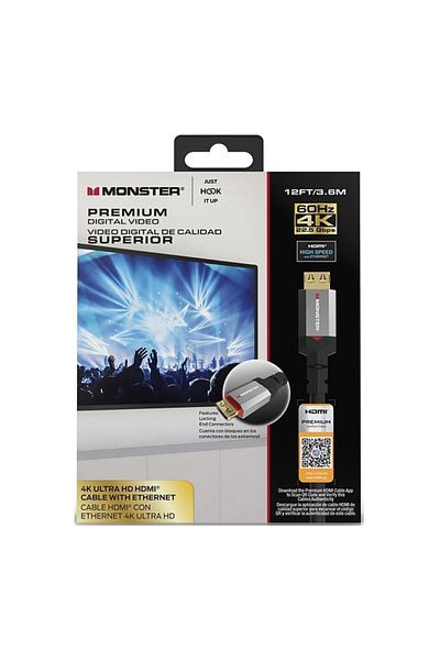 Monster Jhiu 4K Ultra HD HDMI Cable with Ethernet 12ft