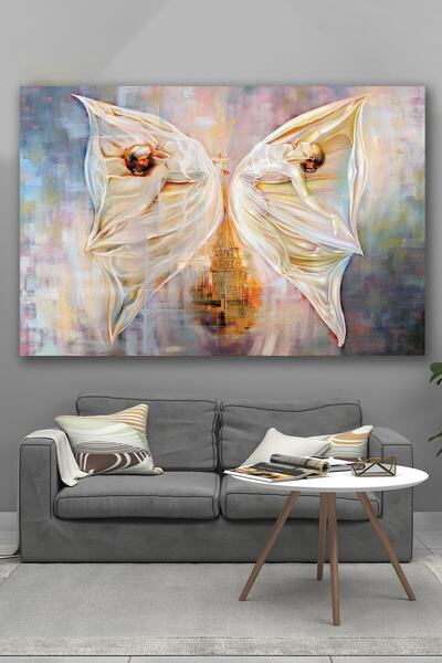 Hediyeler Kapında 90x130 Kelebek ve Sanat Kanvas Tablo