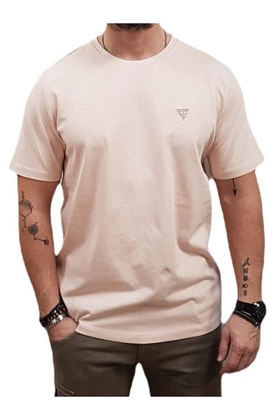Guess Jeans Ανδρικό ανοιχτό ροζ t-shirt Guess τζιν