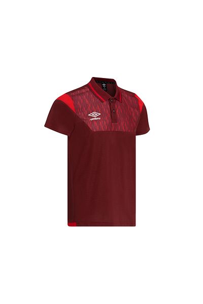 UMBRO كلاريت ريد للرجال بولو الرقبة تي شيرت الرياضة قطع TF-0268 أمبرو الماس كامب بولو تي شيرت بورجوندي
