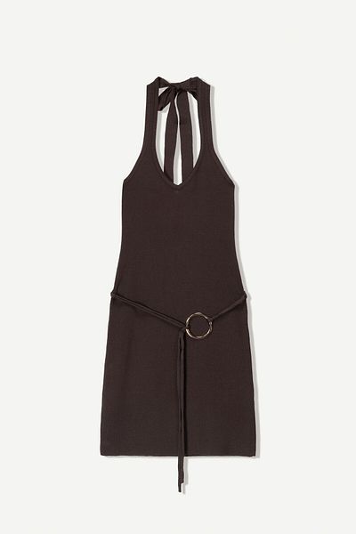 Bershka Halter mini dress with ring detail