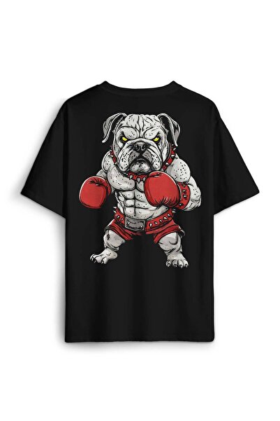 Kendim Seçtim Bulldog Fight cu mănuși de box Tricou sport pentru gimnastică n...