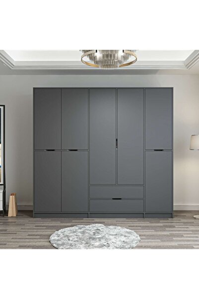 Minar Elina 5 Kapaklı Dolap Antrasit Antrasit