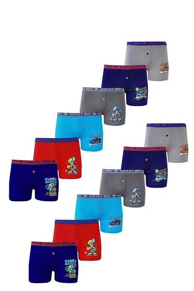 KEYAL Tutku 12 Pack Boys Colorful Printed Boxer Briefs Children's Boxer