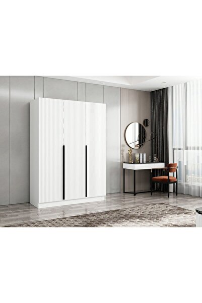 Minar Kale Plus190 3 Mebran Kapaklı 2Ç Dolap Beyaz Mebran