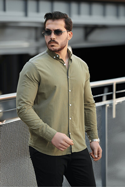 Valiberta York Linen Men's Shirt - Khaki