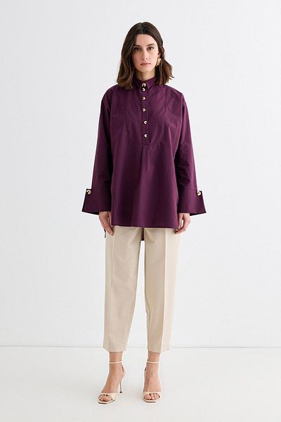 KADRİYE BAŞTÜRK Shirt Plum - Ferina