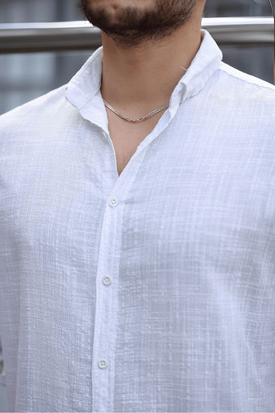 Valiberta Bien Cotton Linen Men's Shirt - Ecru