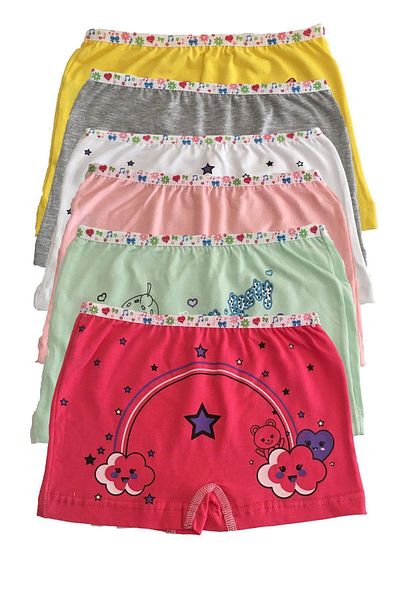 KEYAL Passion Underwear Girl's Colorful Lycra Cotton Boxer Briefs 6 Pack