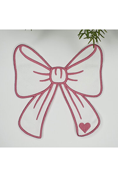 decofav Flamingo Pembe Kurdele Şeklinde Kalp Desenli Nakışlı Kokteyl Peçetesi...