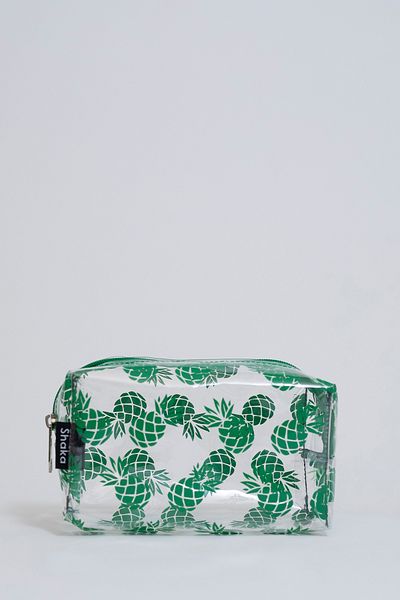 SHAKA Green Shk119 Patterned PVC Transparent Multi-Purpose Travel and Makeup Bag L:11 E:18 W:8 cm