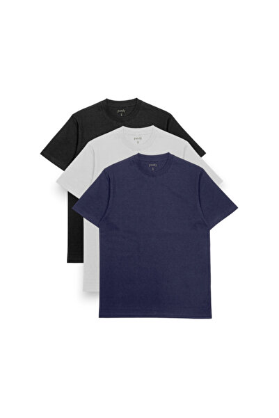 pandy 3'lü Unisex Oversize Suprem T-Shirt - Tişört