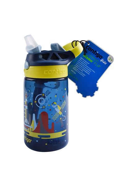 Contigo Nautical Space Gizmo Flip Kids Water Bottle with Angled Straw 420ml