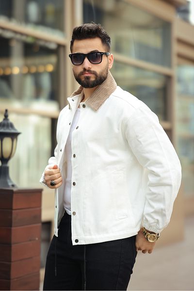 RHONES JACHETĂ BĂRBAȚI DE primăvară din catifea guler din guler
