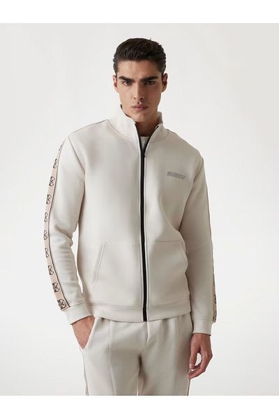 Guess Jeans Men's white sweatshirt with side logo Guess jeans