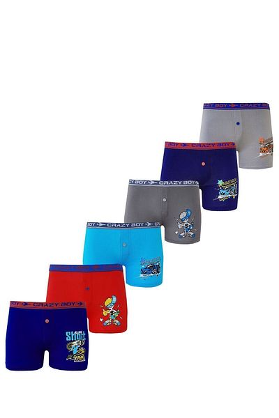 KEYAL Tutku 6 Pack Boys Colorful Printed Boxer Briefs