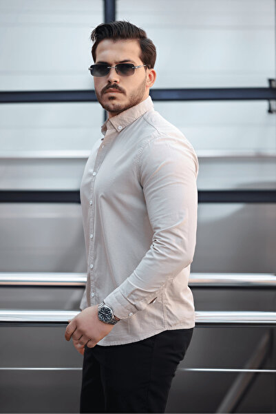 Valiberta Beige York Linen Men's Shirt