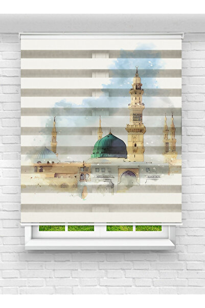 vanilyahome Yeni Sezon Dini Motifli Desenli Baskılı Zebra Stor Perde