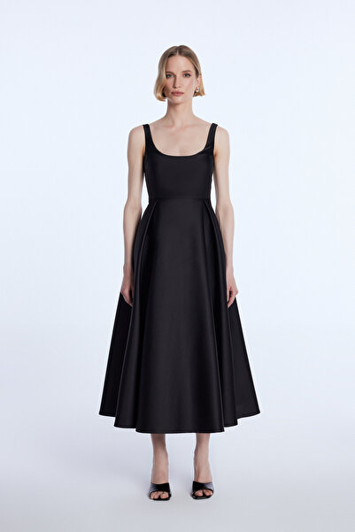 adL Mert Aslan Kolsuz Midi Boy Elbise