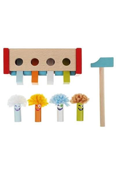 CUBIKA Jucărie Ciocan din Lemn, Cubika, Lovitură și Saritură, Clovni