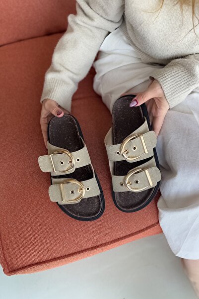 SHOEBELLAS Boris Mink Women's Slippers with Double Buckle Detail