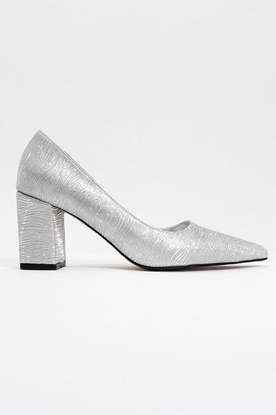 CCWAY AYAKKABI Pantofi cu toc pentru femei Silver Wave