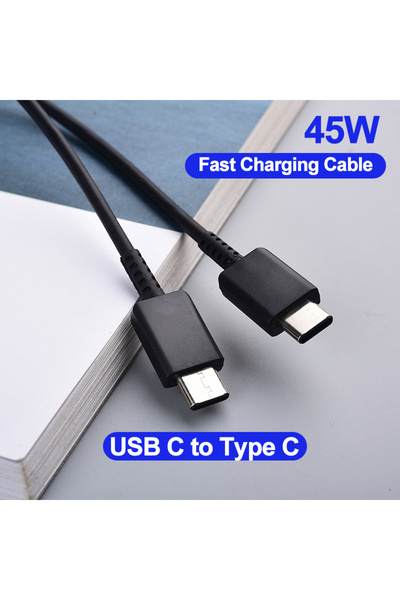WANZP كابل شحن سريع للغاية بقوة 45 وات أسود بطول 1 متر لهاتف سامسونج جالاكسي ...