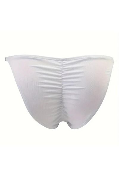 Shimmer Look Men's White Gathered Slip Underwear