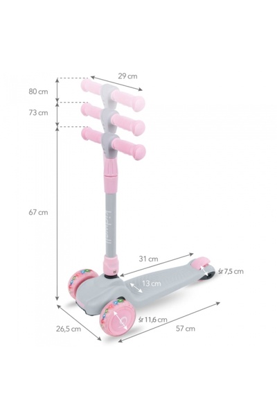 OEM Trotineta Kidwell JAX - šedorůžová