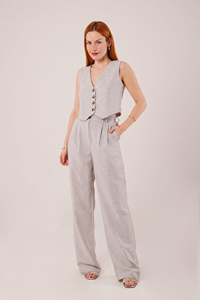 anizmir Eyesof Crumpled Pattern Gray Suit