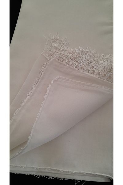 Papatyam Handcrafted Needlepoint Embroidered Chiffon Prayer Cloth Single Edge Write/Cheesecloth/Needlepoint Yemenite/Vintage/Dowry Yemenite