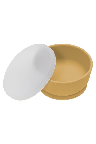 APPEKIDS Bol Din Silicon Cu Ventuza Si Capac, - Honey