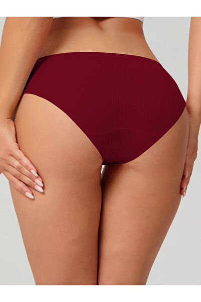 MİSTİRİK Model Taranto Chiloți slip cu nervuri din Tesatura Moale Culoare Bordeaux