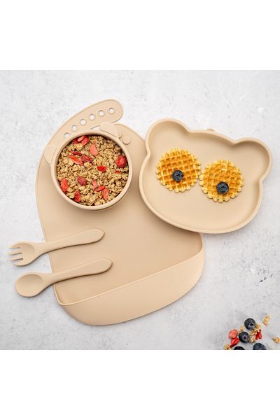 APPEKIDS Sada Diversificare, , 100% Silicon, Panda - Bubble Beige