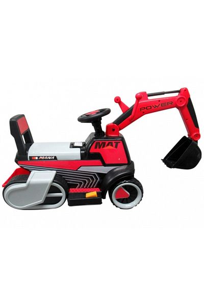 OEM Excavator electric pe baterie cu muzica si lumini LED C3 R-Sport - Rosu