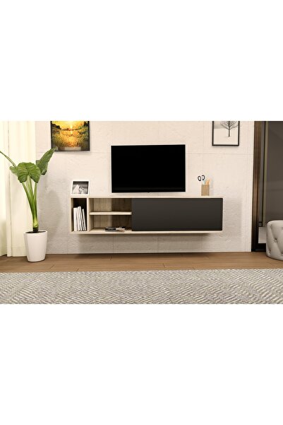 Derya Dekor MARİN TV ÜNİTE SİYAH-TRAVERTEN