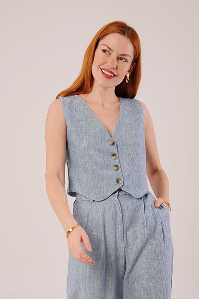 Modayakamoz Set albastru cu model topit