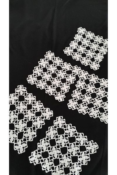 Papatyam Hand Knitted Crochet 5 Piece Napkin (16X16) Lace Set Handcrafted Lace/Vintage/Floss Thread