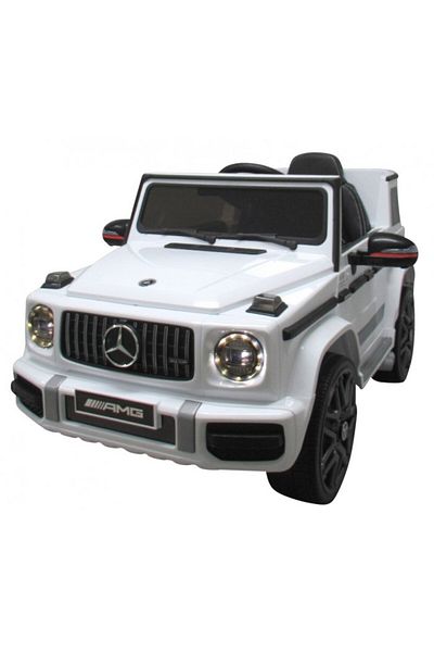 OEM Elektromobil s dálkovým ovládáním, EVA kola, kožené sedadlo Mercedes G63 - bílá