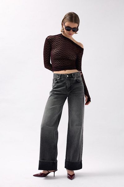 Kokosh moda Дънки с висока талия и сгънати крачоли