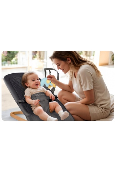 NUKIDO Balansoar pentru copii 2 in 1 cu jucarii, Nukido 705202, Gri antracit
