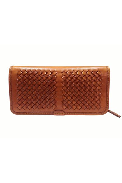 GÖN Genuine Leather Women's Wallet 16 Arta Tan