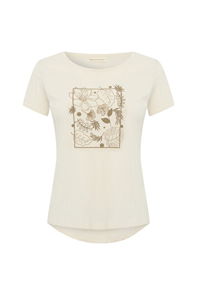 Mudo BASKILI BİSİKLET YAKA KISA KOLLU T-SHIRT