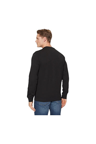 Guess Jeans Pánská černá mikina s vyšitým logem Guess jeans