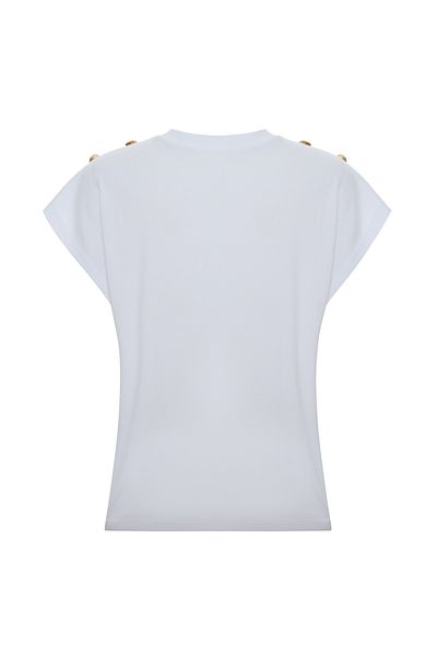 Mudo Loose Fit Buttoned Low Sleeve T-Shirt