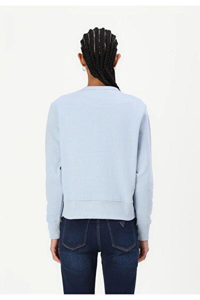 Guess Jeans Dámská světle modrá mikina s velkým trojúhelníkem logo Guess jeans