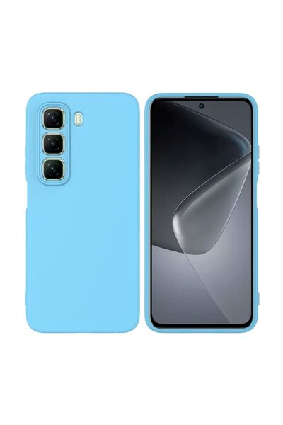 HANPORIUM جراب سيليكون متوافق مع هاتف Infinix Hot 50 Pro 4G - غطاء مرن بلون ب...