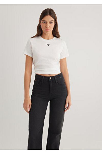Mavi Λογότυπο τυπωμένο ασπρόμαυρο γυναικείο T-Shirt M1601185-33389