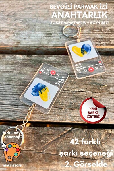 BİRBEYSTORE Sevgili Parmak İzi Anahtarlık Seti Çift Anahtarlık